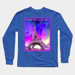 The Eiffel Tower Colorful Abstract Whimsical Print Long Sleeve T-Shirt